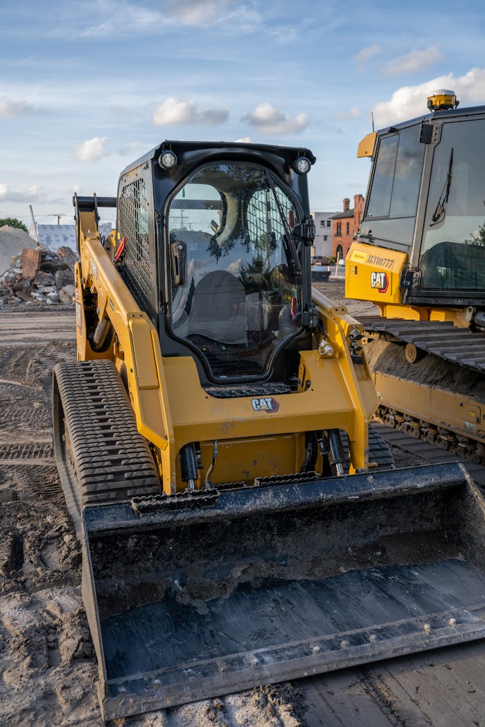 Yellow and Black Heavy Equipment in Close Up Shot